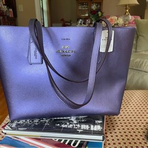 NWT Coach tote metallic purple see pics for size